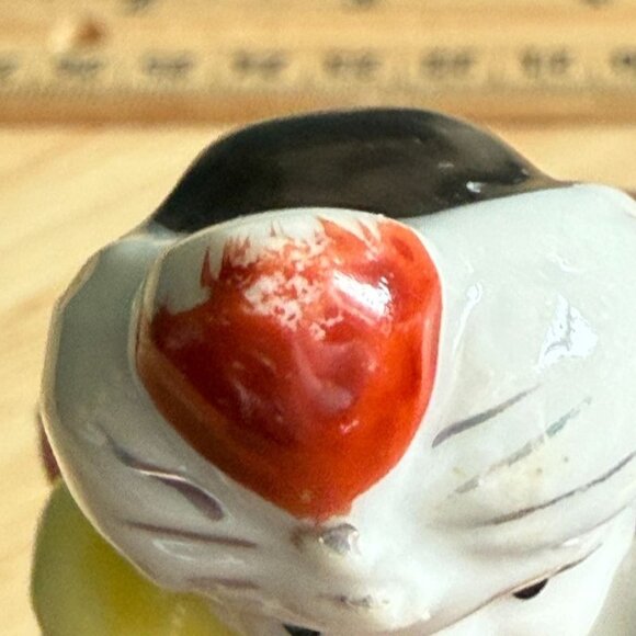 Vintage Porcelain Musician Girl Figurine w Cello Violin Yellow White Red - Picture 10 of 10